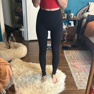 Two pair Spanx Black High-Waisted Leggings.